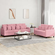 Set di Divani 2 pz con Cuscini rosa in Velluto
