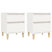 Set di 2 Comodini | Armadio da Notte | Mobiletto da notte in Bianco 40x35x50 cm