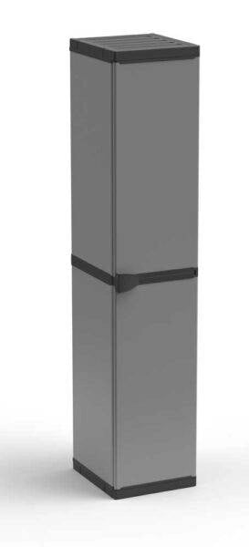 Armadio in resina alto con 3 ripiani regolabili 34×39,5×168 cm