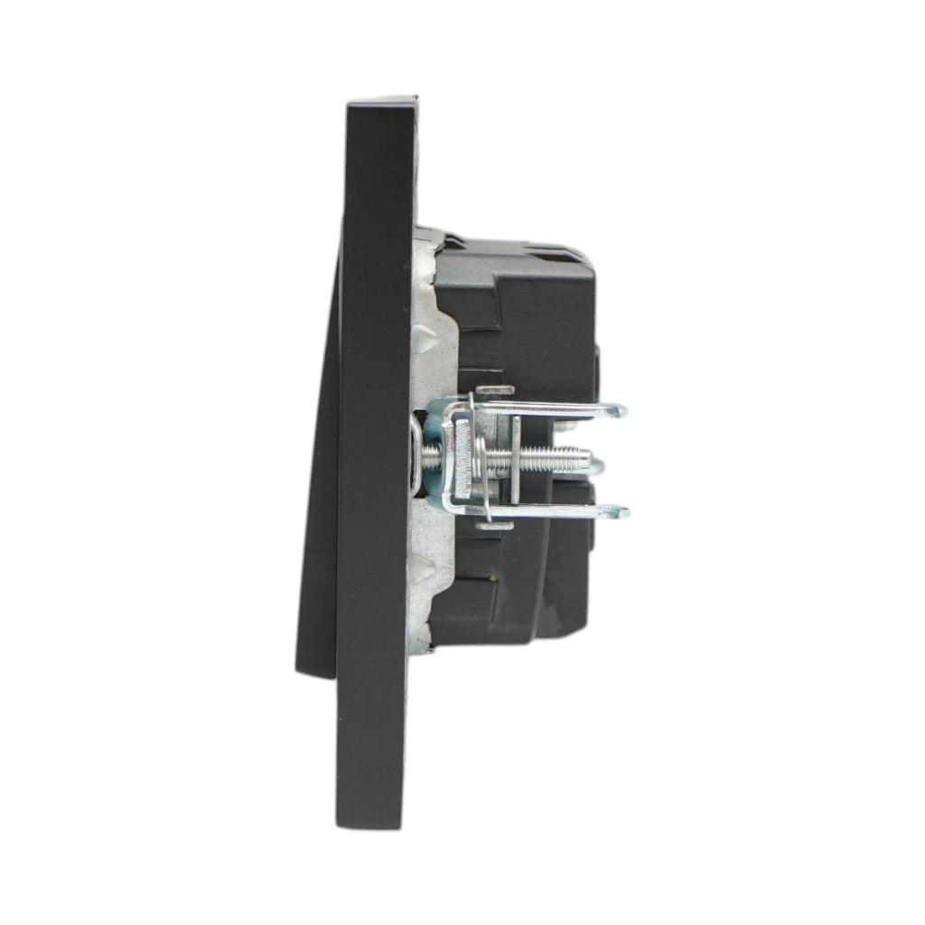 Interruttore triplo da incasso nero 220V, 10AX, ABS 80x80mm