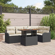 Set Divano da Giardino con archiviazione 6 pcs Nero Poly Rattan 3358196