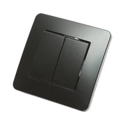 Interruttore a doppia testa, nero, da incasso, 220V, 10AX, PC 80x80mm