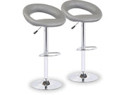 Sgabelli da Bar Set 2 Grigio Altezza Regolabile Metallo e PU Habitat et Jardin