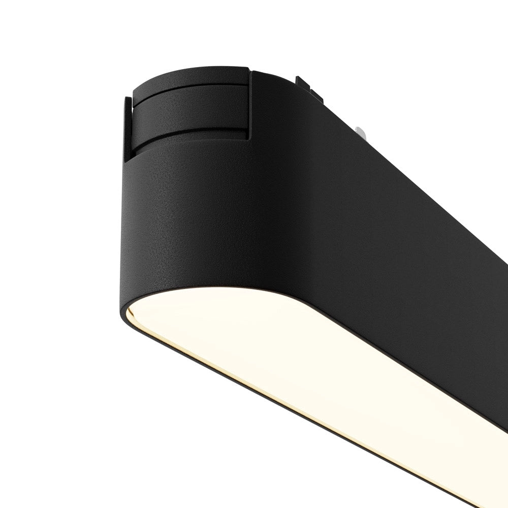 Base Di Illuminazione Binario Moderno Basic Alluminio Nero Luce Calda 12W