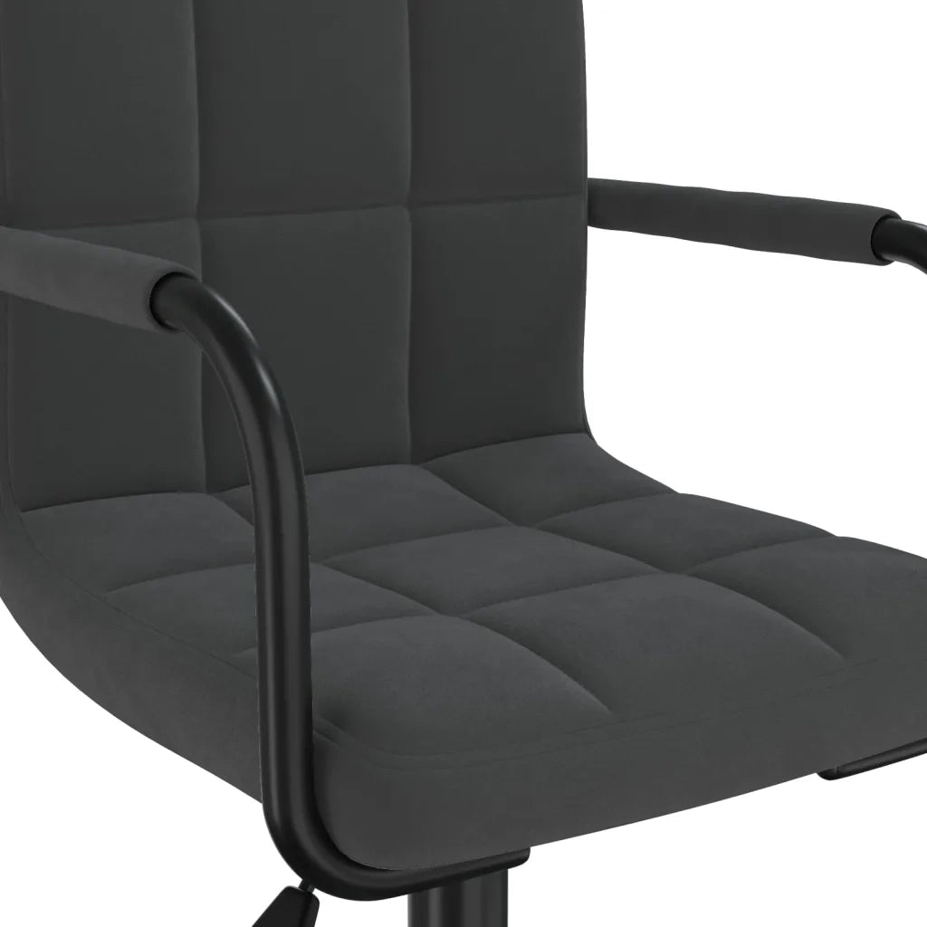 Sedia Girevole da Ufficio Nera in Velluto 334707