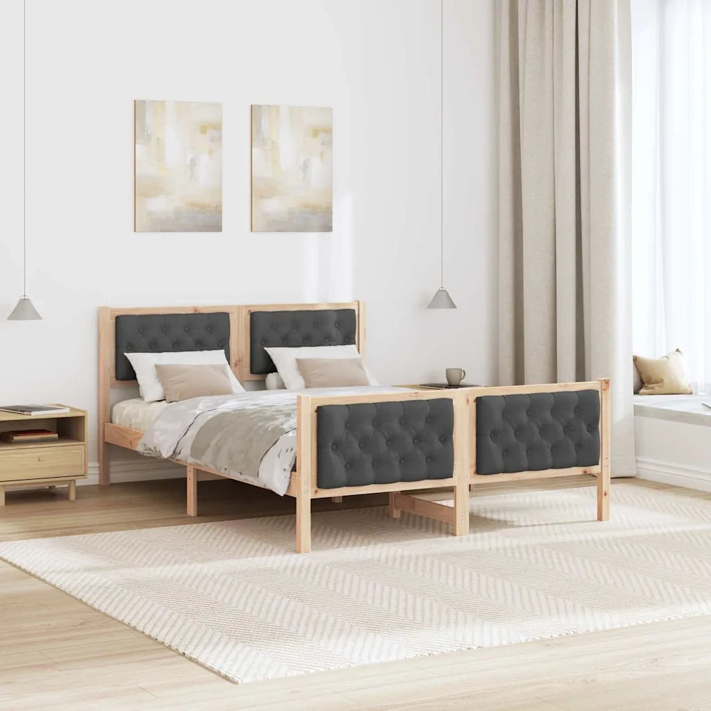 Struttura del letto Grigio scuro 140 x 190 cm Pino massello 3394294