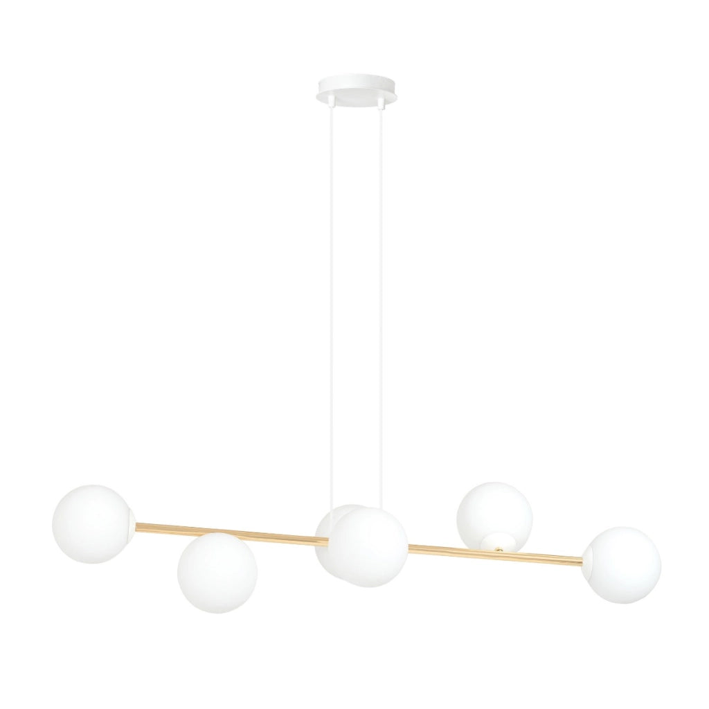 Lampadario Emibig Gravity 6 6xE14 bianco oro 110cm