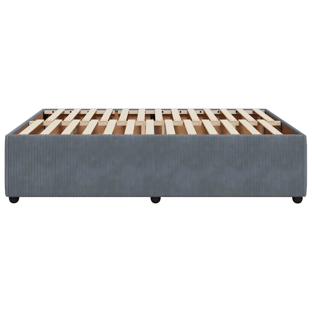 Giroletto senza Materasso Grigio Scuro 140x190 cm Velluto 3285007