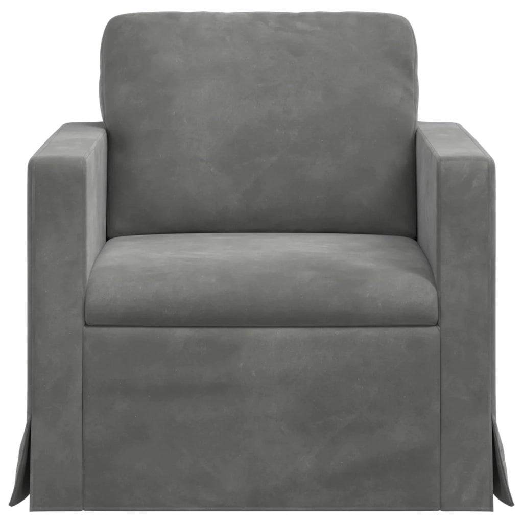 Divano Grigio scuro 78 x 78 x 80 cm Velluto