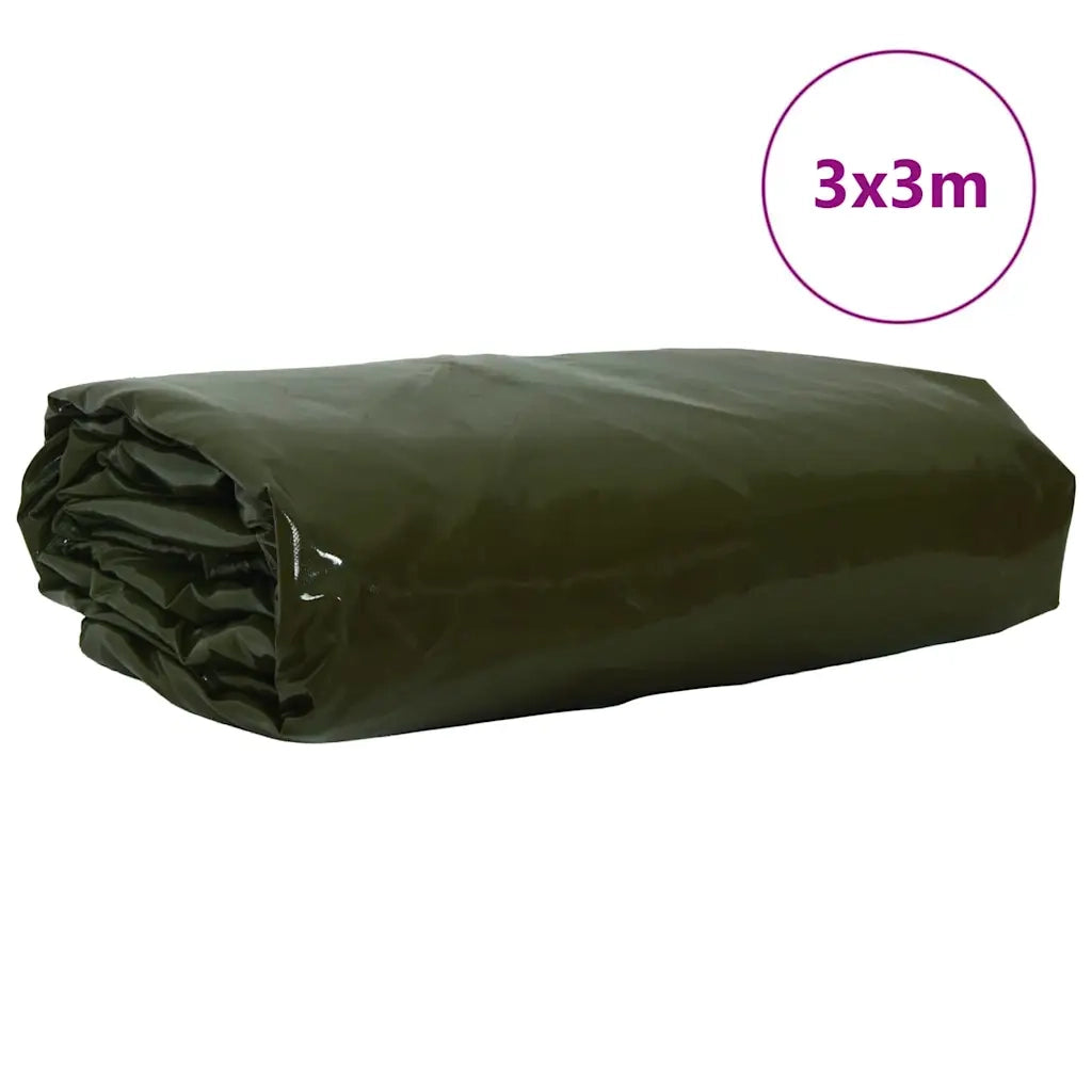 Telo 650g / m² Verde oliva 3 x 3 m Tela con rivestimento in PVC 42017754