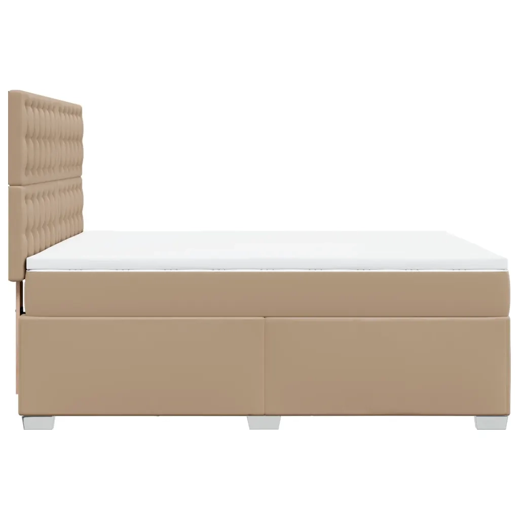Giroletto a Molle con Materasso Cappuccino 160x200cm Similpelle 3290731