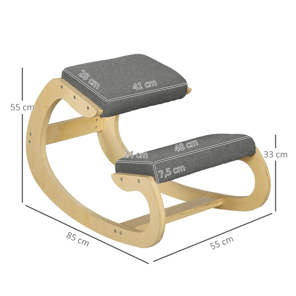 Sgabello ergonomico da ufficio con schienale ¨C Zephmum ¨C Grigio
