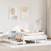 Giroletto con Cassetti-Struttura Letto con contenitore Bianco 120x190 cm Legno Massello di Pino 536395
