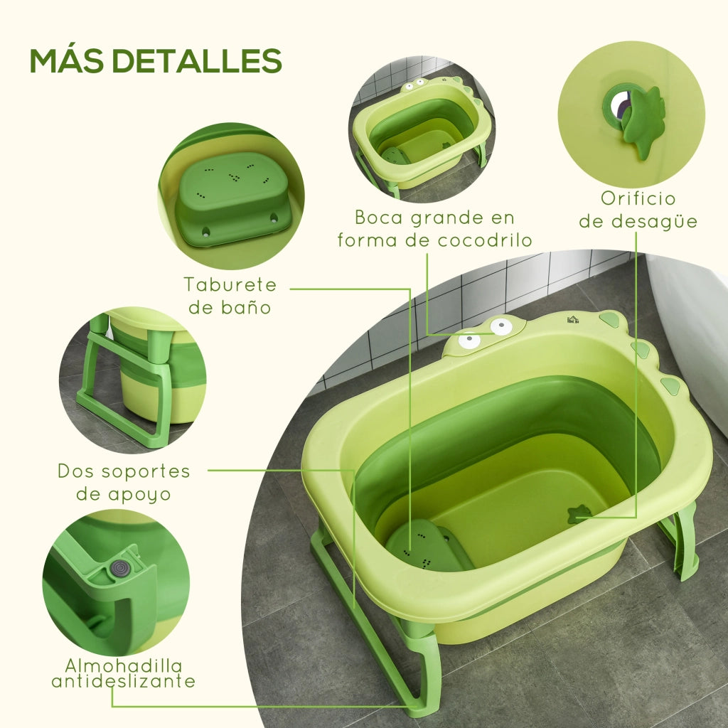 Vasca da bagno pieghevole per bambini ¨C Minimal ¨C 75x55x43 cm verde