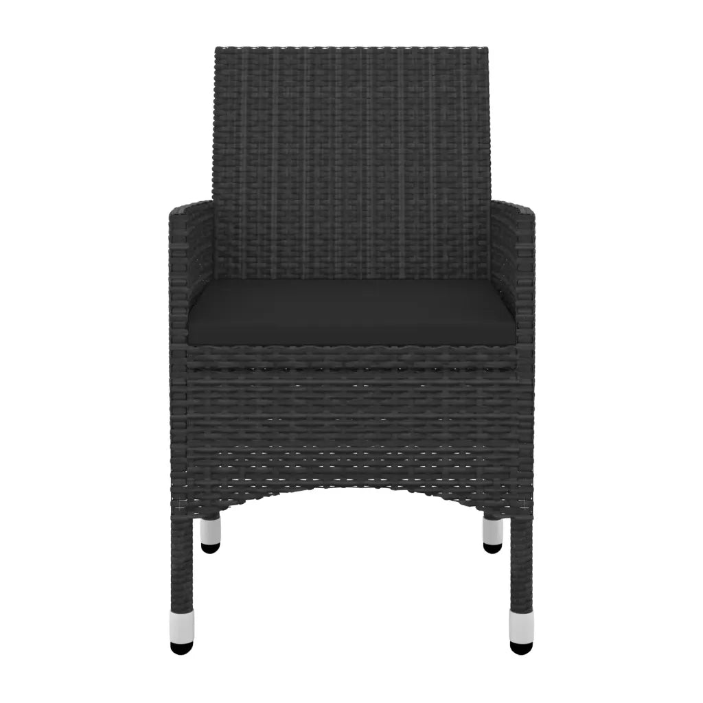 Set da Pranzo da Giardino 5 pz con Cuscini Polyrattan e Vetro 3099687