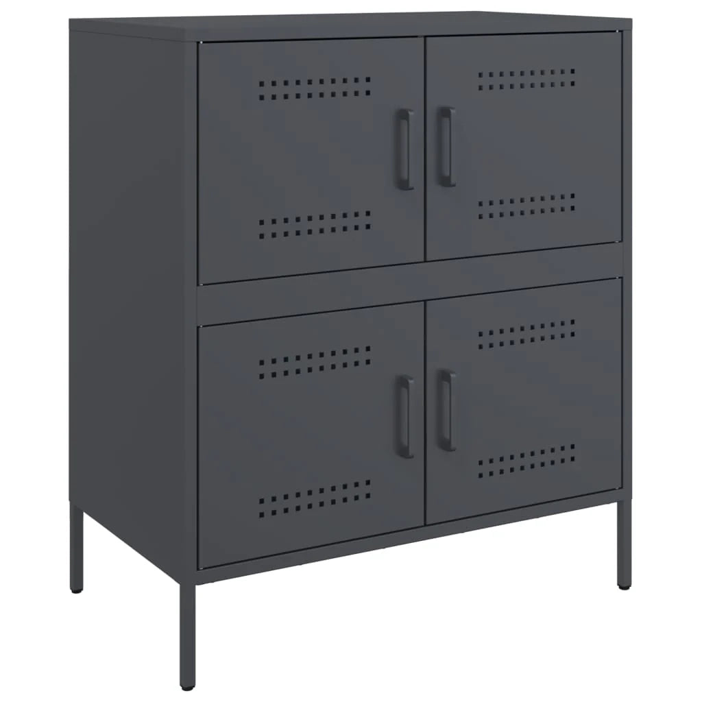 Buffet credenza cassettiera mobiletto mobile contenitore organizer per cucina soggiorno salotto 68 x 39 x 79 cm acciaio antracite 02_0029706