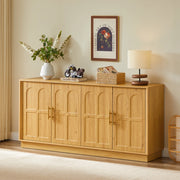 Credenza Vetrina con Ante ¨C Xylo ¨C Legno Naturale, Mobile TV Soggiorno 169x40x80 cm