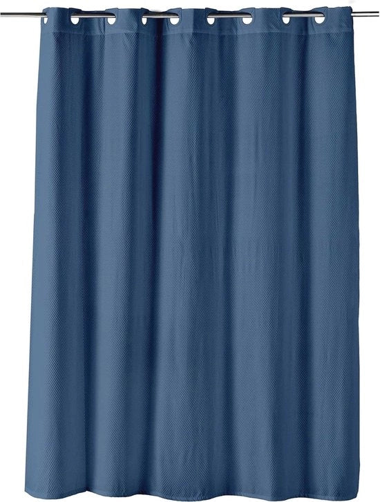 Douchegordijn 180 x 200 cm - Indigo Microvezel con Ocelli - Design a Punti Effen e Dotty