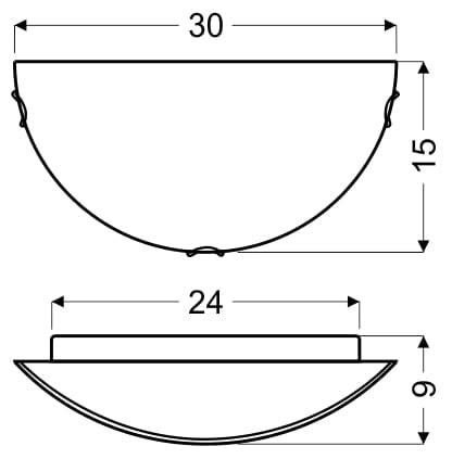 Plafoniera Candellux DUNA 30 cm vetro E27 cromo bianco