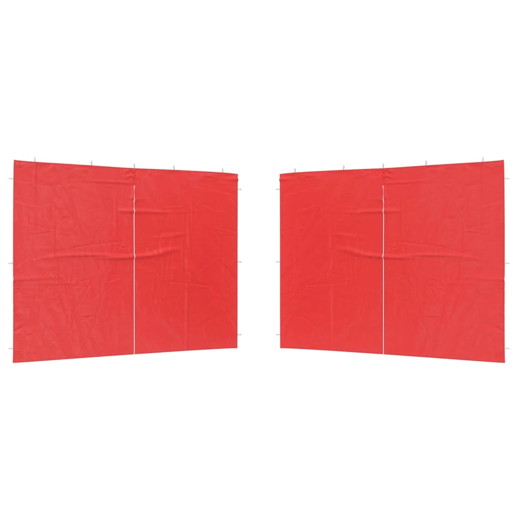 Parete per tenda da festa 2 pz Rosso 300 x 195 cm PE e Acciaio CFW8392179