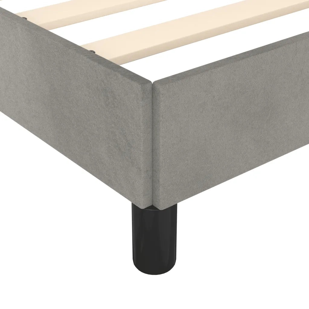 Letto matrimoniale | Letto per adulti | Giroletto senza Materasso Grigio Chiaro 160x200 cm Velluto