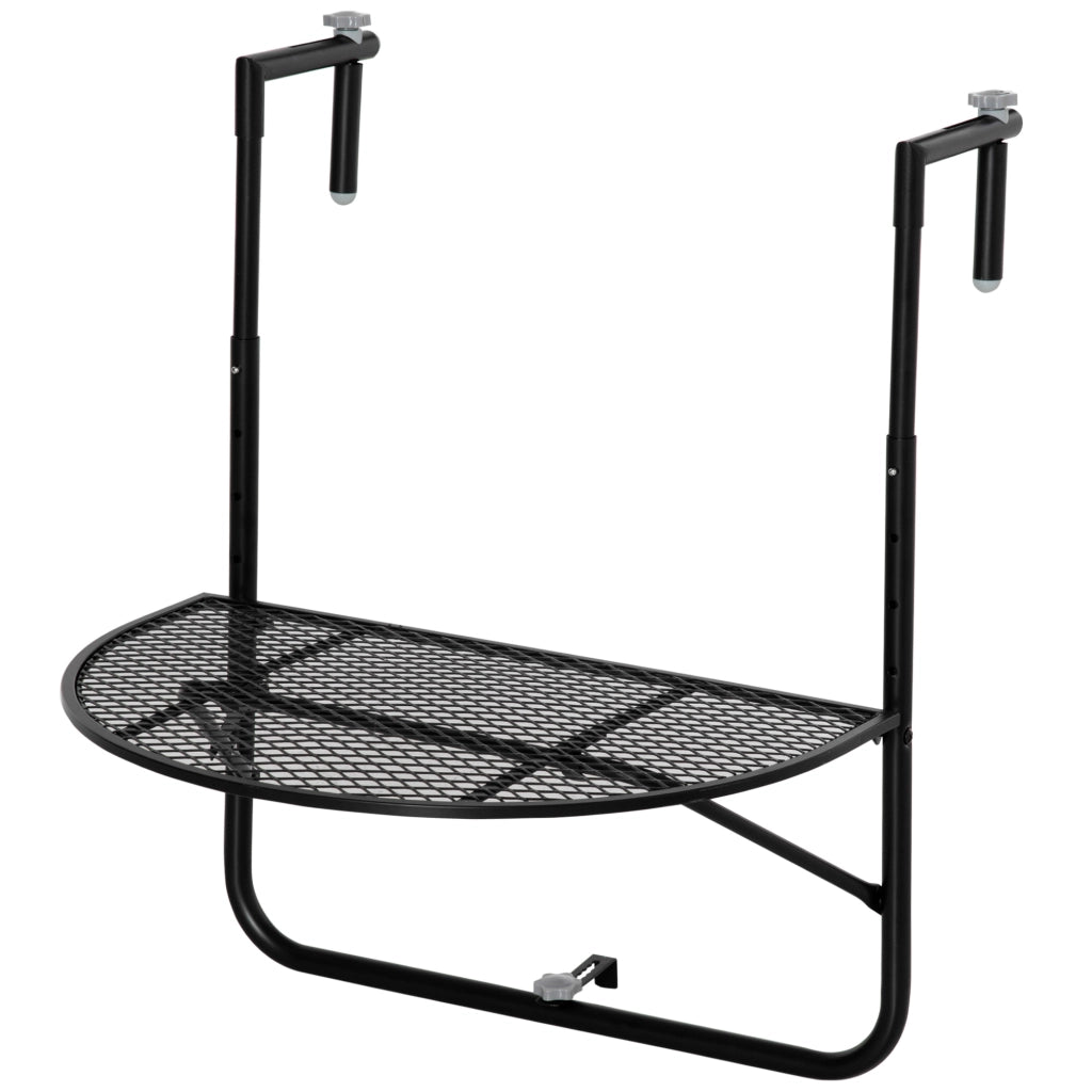Tavolo Pieghevole Regolabile ¨C Minimal ¨C Nero Metallo 60x60x57-72cm