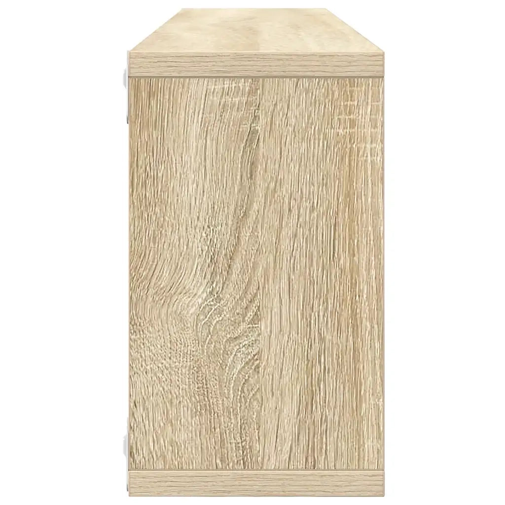 2 pz Mensole Parete | Mensola sospesa Cubo Rovere Sonoma 80x15x26,5cm Multistrato