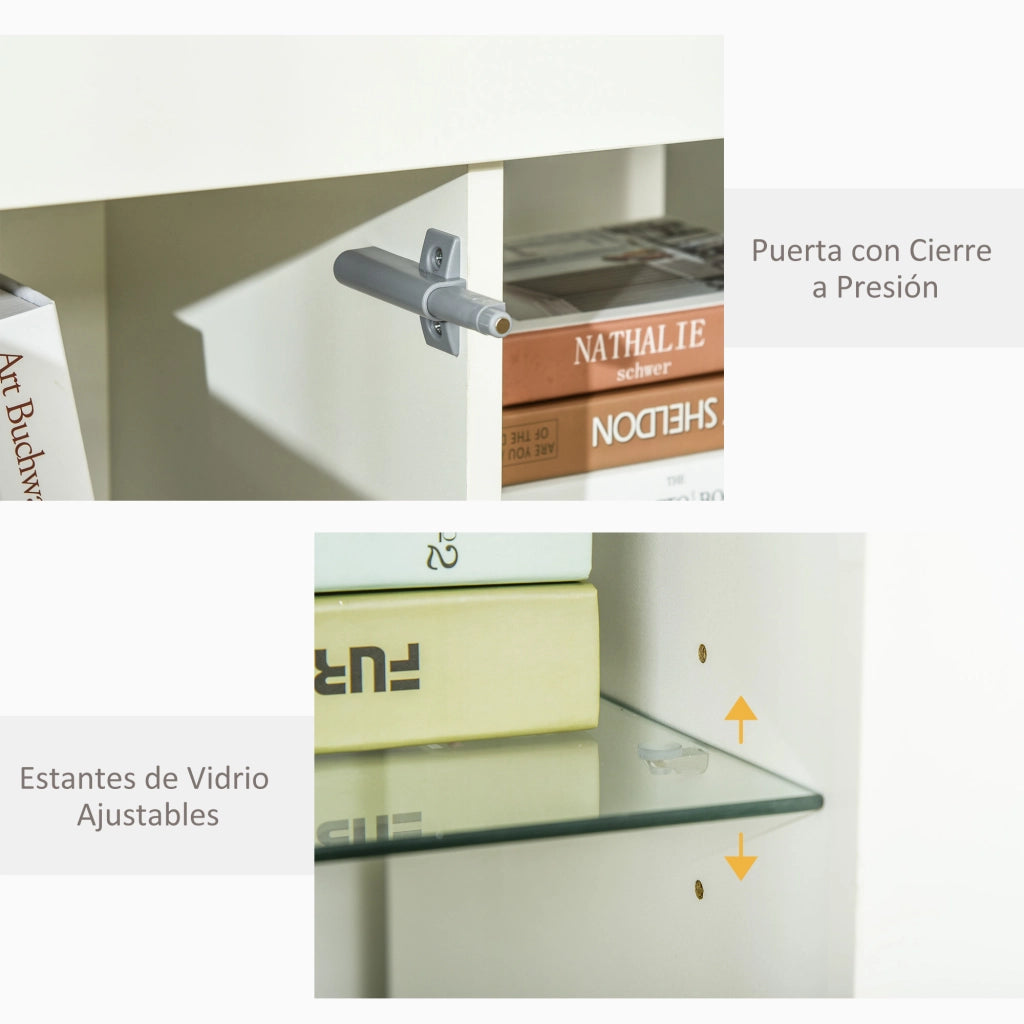 Credenza Moderna con Luci LED ¨C zephmum ¨C 97x35x83 Bianco