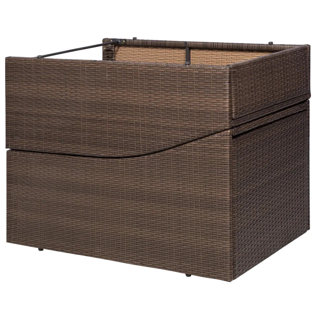 Lettino con Cuscino in Polyrattan Marrone 44135