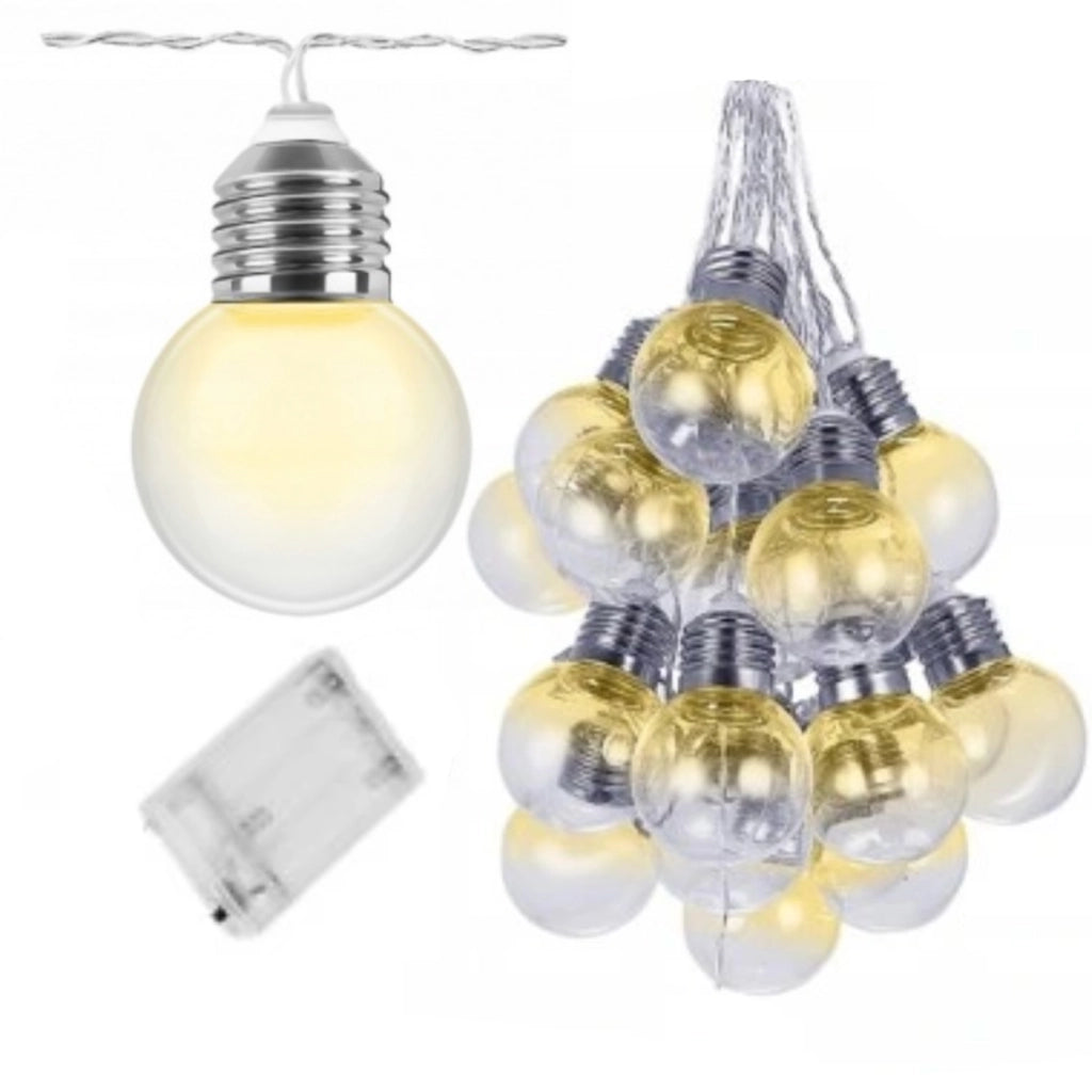 Ghirlanda LED a Batteria 20x – Luce Calda Gialla | 3m, 20 LED, 1.2W | Decorazione per Casa e Giardino, Feste, Natale