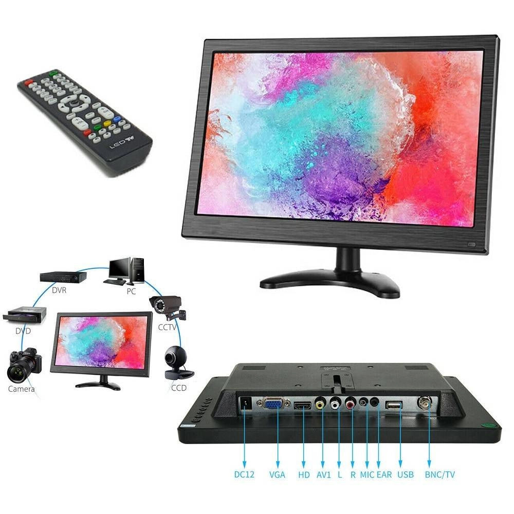 Trade Shop - Monitor Hdmi Vga Schermo Lcd Tft 13.3 Pollici 1080p Altoparlante Bnc Usb Rca -