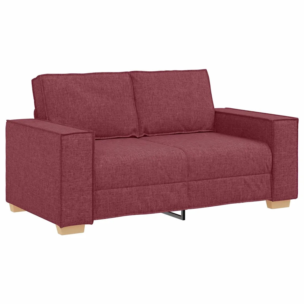 Divano 3 pcs Rosso Vino 220 x 80 x 84 cm Tessuto misto lino 3324612