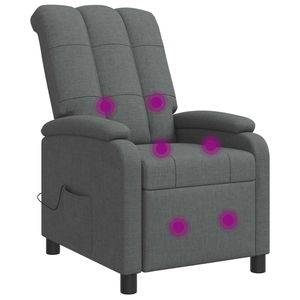 Poltrona Massaggiante Grigio Scuro Tessuto 42034970