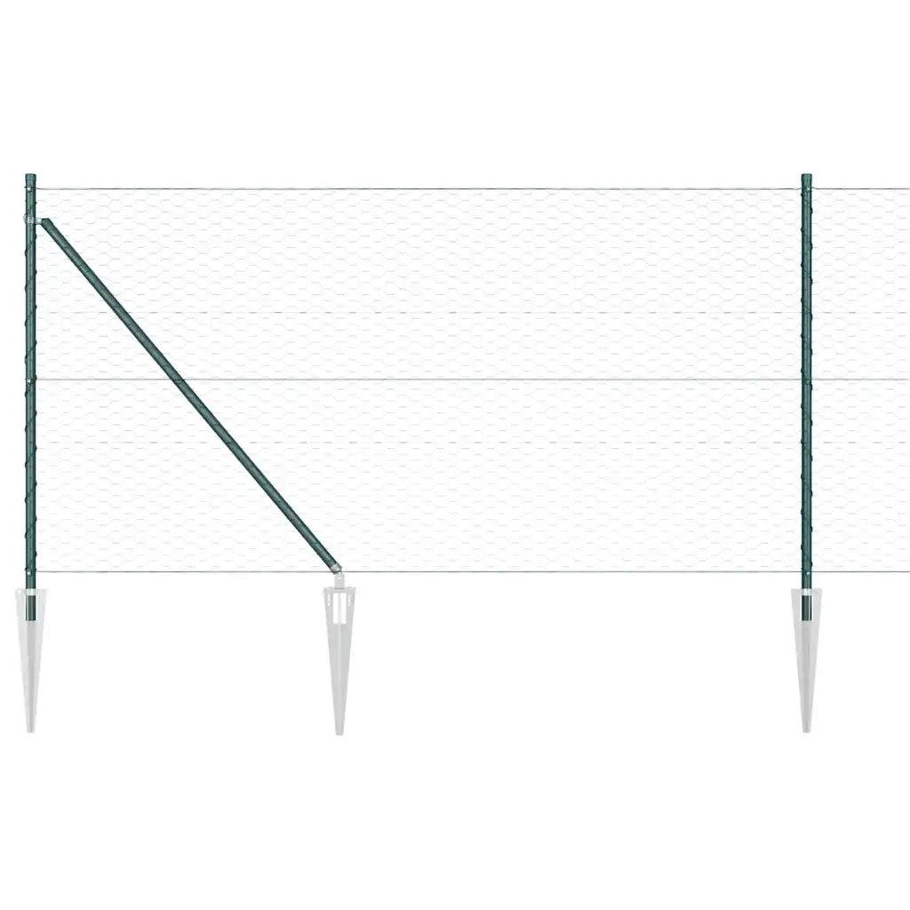Palo della recinzione Verde 25 x 1 m (rete 36 mm) Acciaio