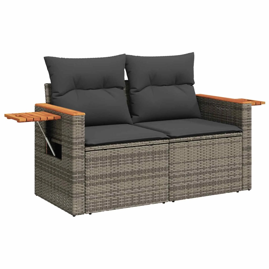 Set Divano da Giardino 8 pcs Grigio polyrattan 3362988
