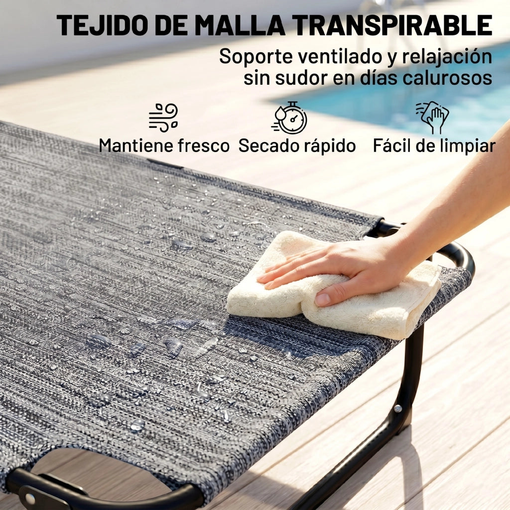 Poltrona da Giardino Pieghevole ¨C Minimal ¨C Grigio 145x72x89 cm