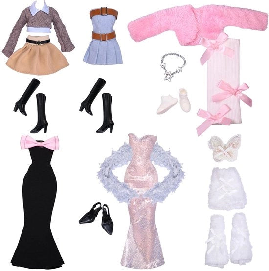 Set di abbigliamento 21 pezzi - Adatto per bambole Barbie - Abbigliamento per bambole 30 cm - Accessori - Abbinamenti eleganti - Diversi look