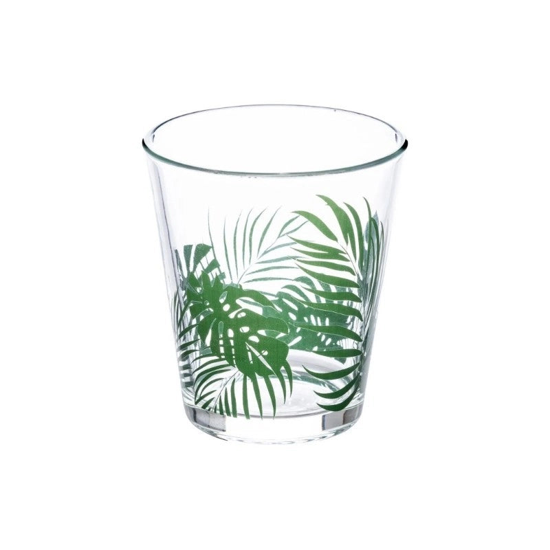Bicchiere basso Palme verde 33 cl vetro trasparente