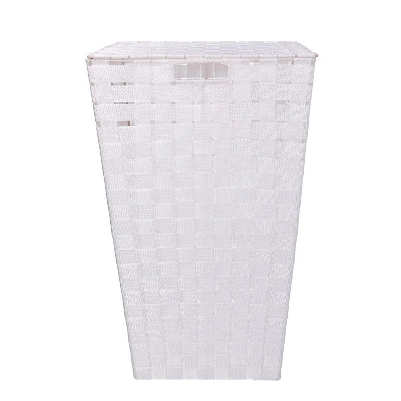 Cestone poliestere bianco quadro cm 33x33h53
