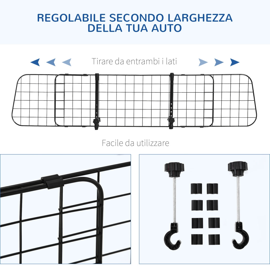 Divisorio Auto per Cani ¨C zephmum ¨C Nero 91-152x30 cm