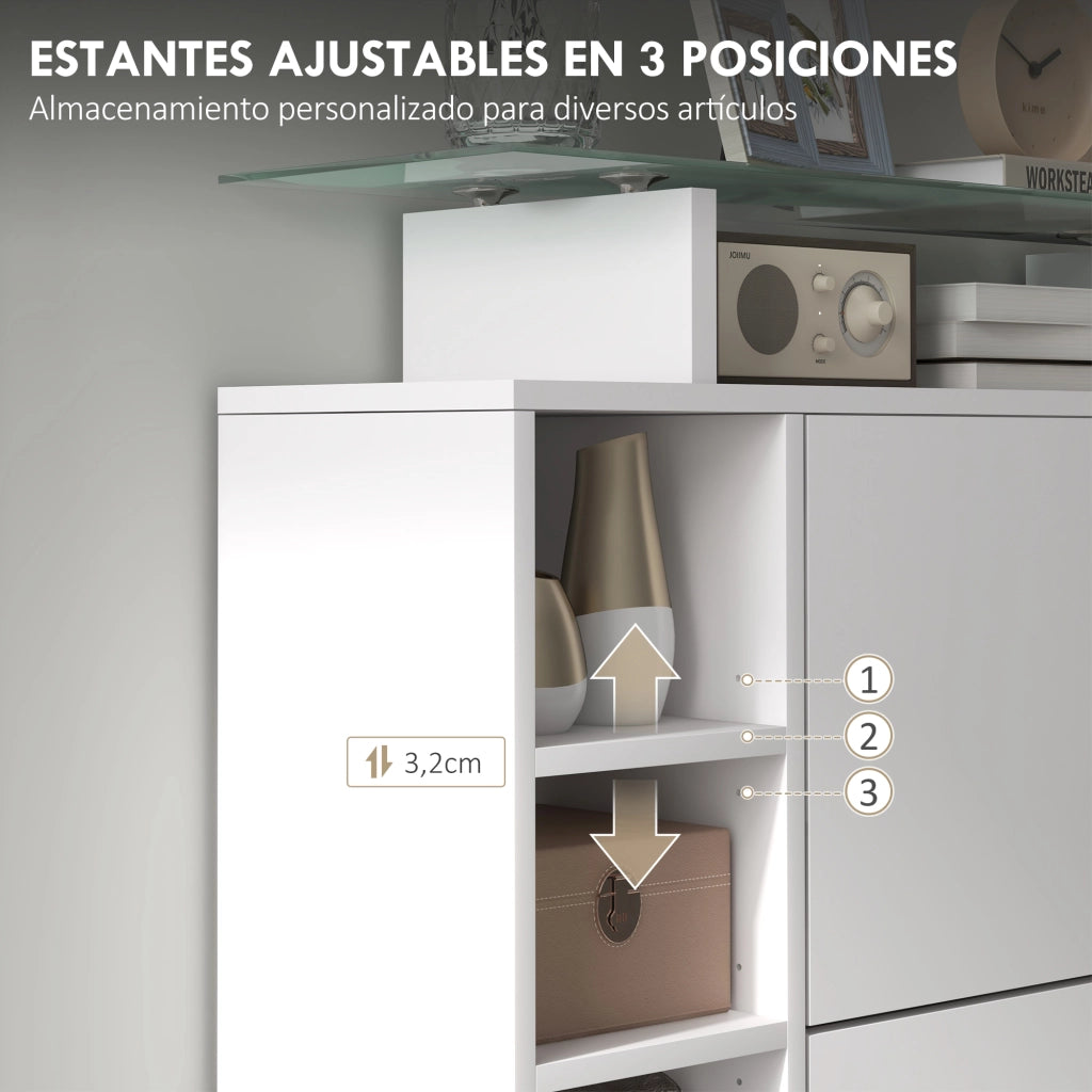 Mobiletto per Scarpe con Cassetti e Ripiani Aggiustabili ¨C Minimal ¨C Bianco 89x25x92 cm