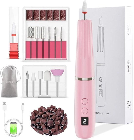 Frees per unghie elettrici per manicure - 12-in-1 - Rosa