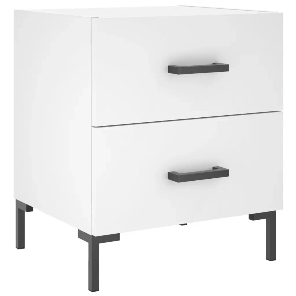 Comodino | Armadio da Notte | Mobiletto da notte Bianco 40x35x47,5 cm in Legno Multistrato