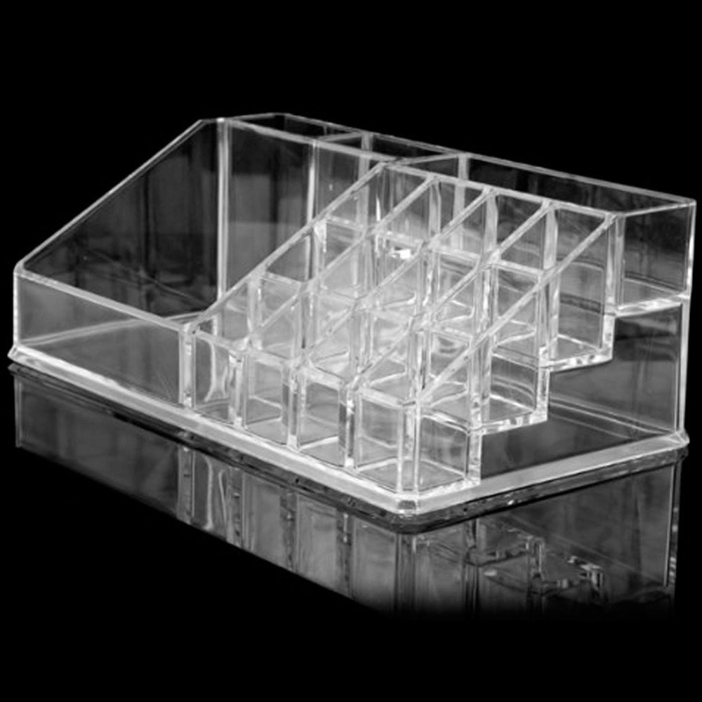 Trade Shop - Organizer Cosmetici Make Up Accessori Espositore 16 Scomparti 17 X 9cm Acrilico -