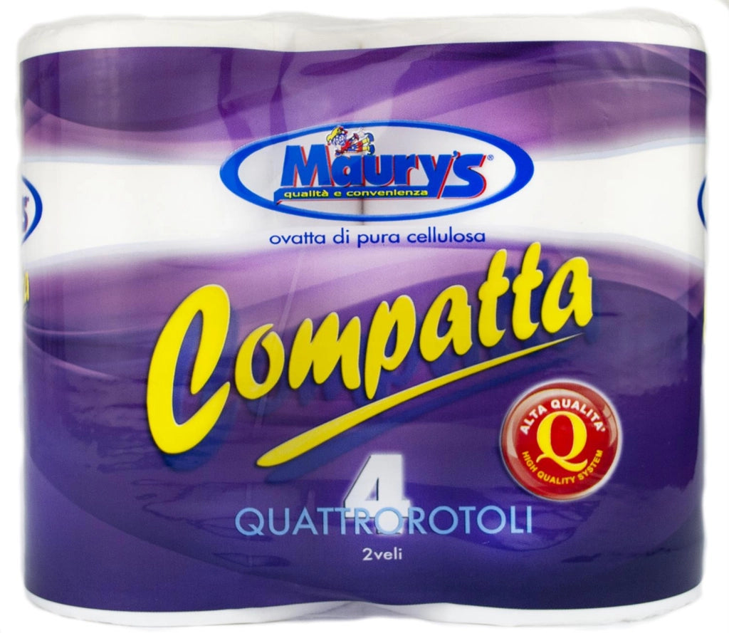 MAURY'S CARTA IGIENICA 4 ROTOLI 2 VELI COMPATTA 780 GR ALTA QUALITÀ