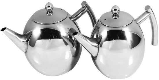 Bollitore a Doppia Parete 1500 ml - Bollitore con Filtro - Acciaio Inossidabile - Bollitore con Valvola di Vapore - Luccicante - Filtrazione Facile - Bollitore