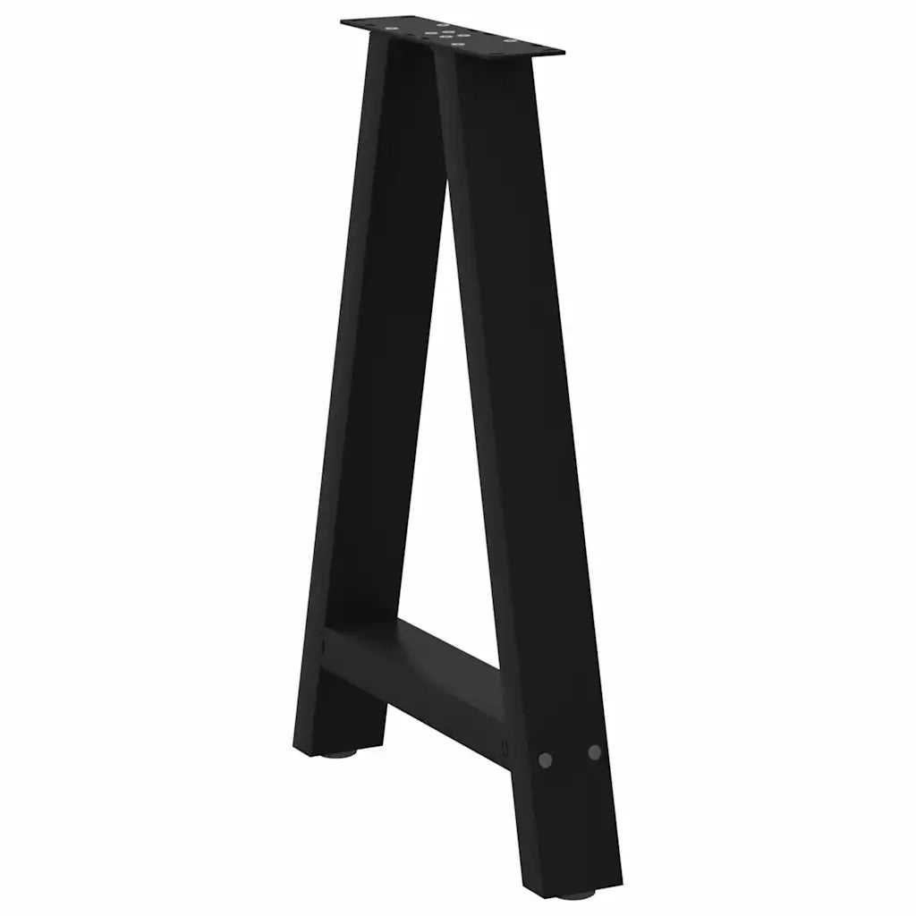 Gambe per tavolo da pranzo a forma di A 2 pz nere 60x(72-73) cm in acciaio 4012848