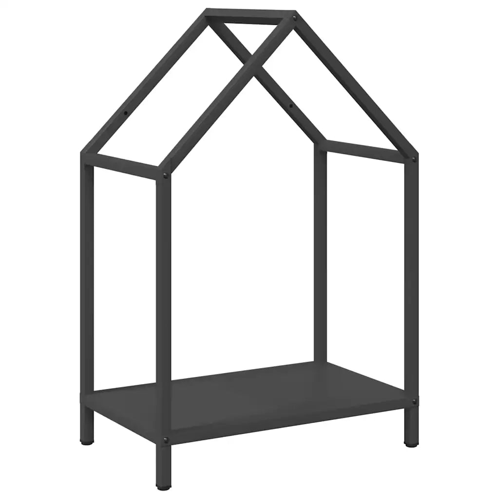 Rastrelliera per Legna da Ardere Nera 40x25x60 cm 864291