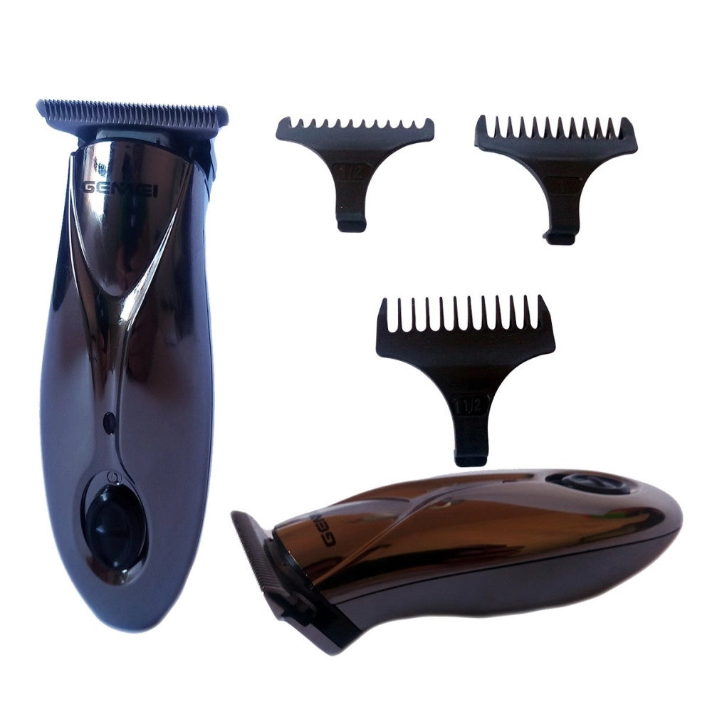 Trade Shop - Mini Taglia Capelli Rasoio Regola Barba Tascabile 3 Pettini Ricaricabile Gm-839 -