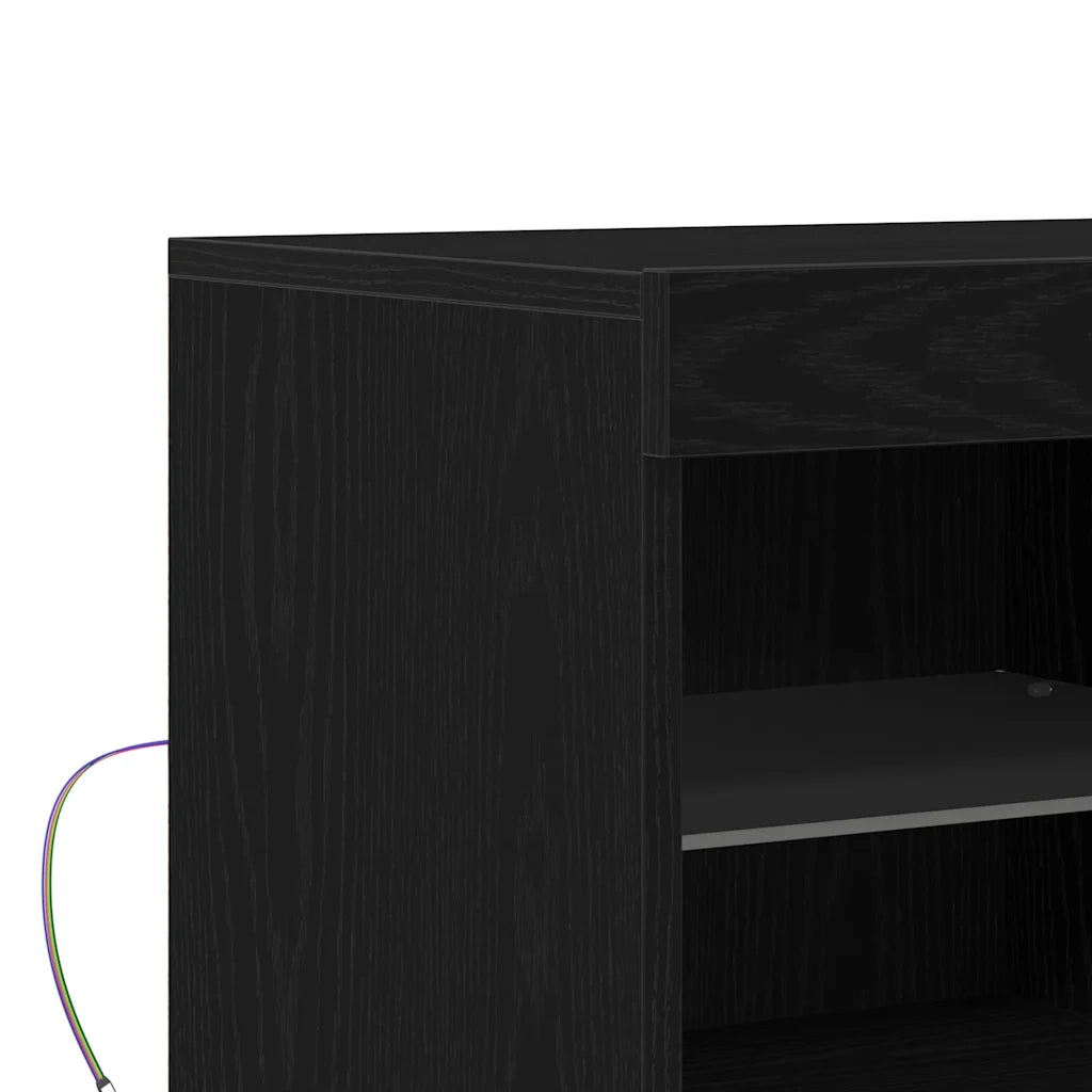 Madia LED Nero 81 x 37 x 66,5 cm Legno multistrato 863032
